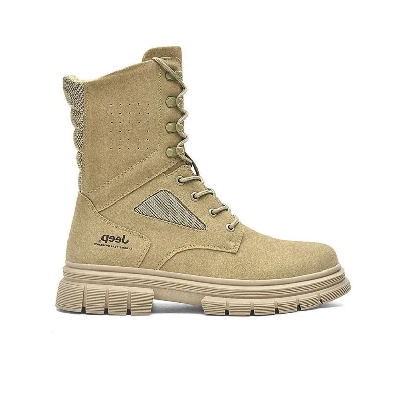 Jeep Warm And Wear Resistant Knee High Outdoor Boots Men's Sand-1