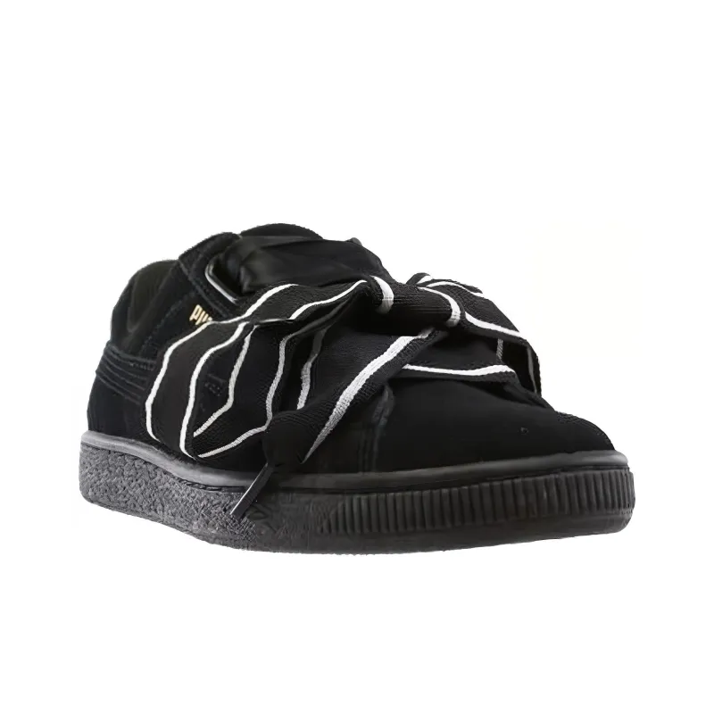 PUMA Suede Heart Satin New Authentic Black Women's-2