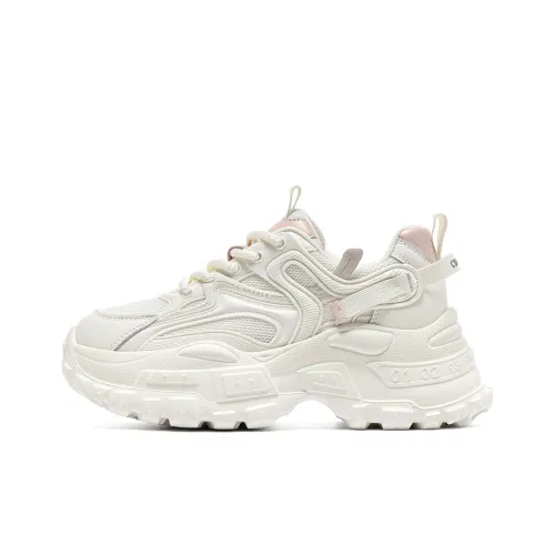 C°BANNER Chunky Sneakers Women's Low Top Beige Pink