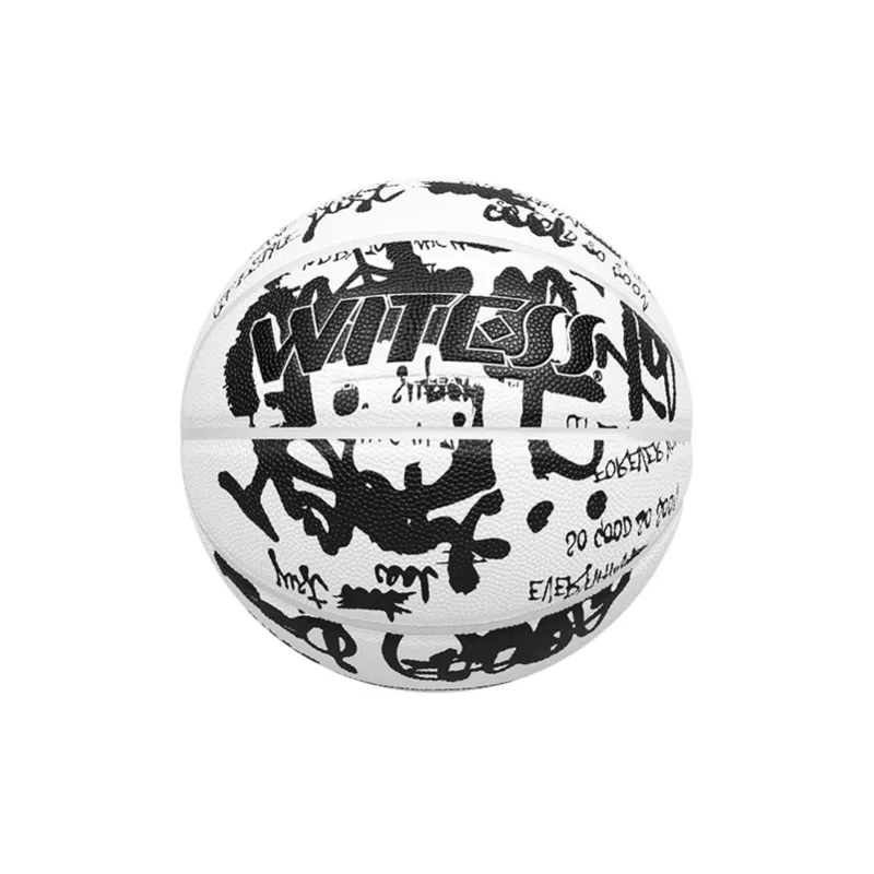 WITESS PU Basketball Black Or White Size 7 Training Unisex-3