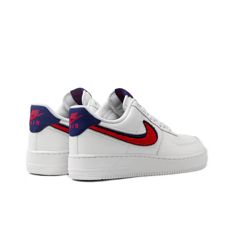 Nike Air Force 1 Low 3D Chenille Swoosh White Red Blue-3
