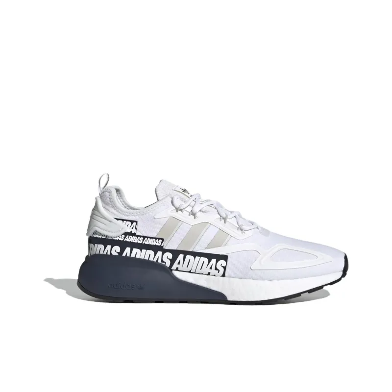 Adidas Zx 2K Boost Bold Logo Graphic White Navy-1