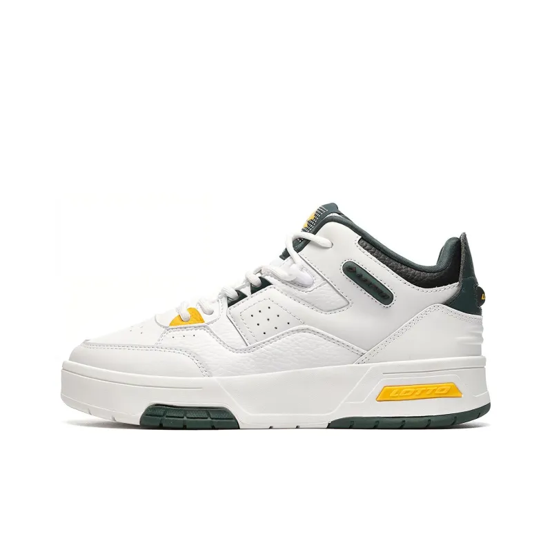 LOTTO Slip-Resistant Water-Resistant High-Top Skateboard Shoes Men's White-5