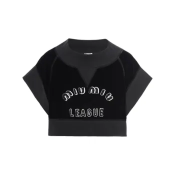 MIU MIU SS22 Raglan Sleeve T Shirt Women's Black