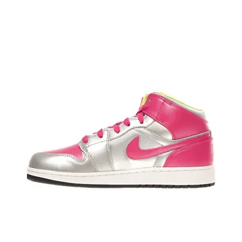 Jordan 1 Mid Metallic Silver Fusion Pink