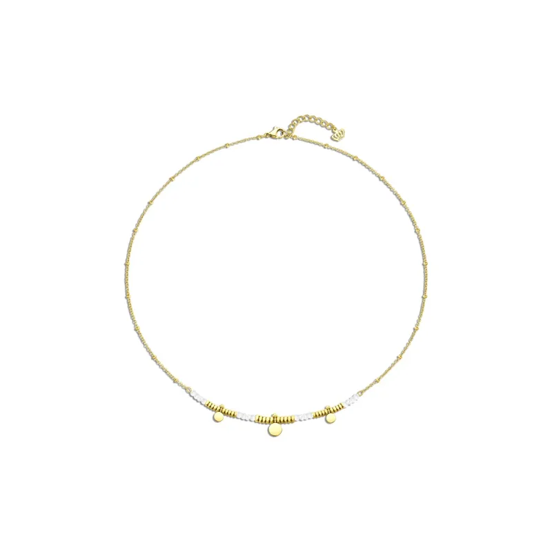 TIANWANG Stone Necklaces Women's White & Gold-1