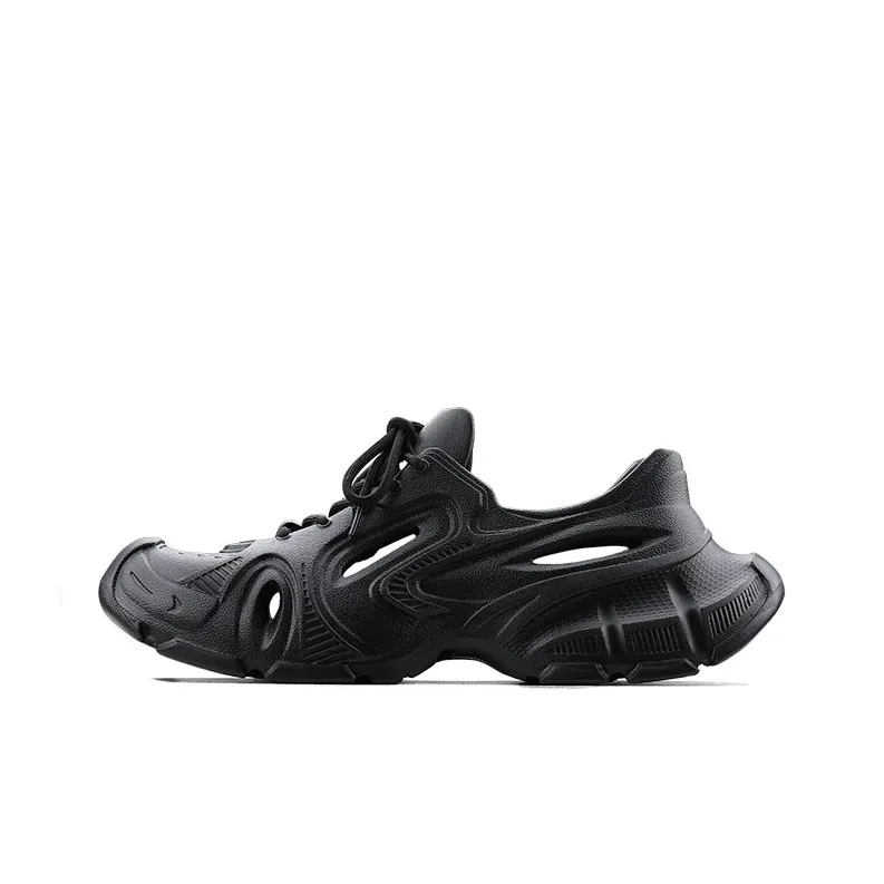 HANQIAORIJI Rakura Series Niche Outdoor Trendy, Dad, Clogs Sports Sandals 4.5cm Unisex Black-0
