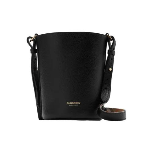 Burberry Grain Calfskin Bucket Bag, Handbag, Shoulder Bag, Crossbody Bag Small Size Women's Black