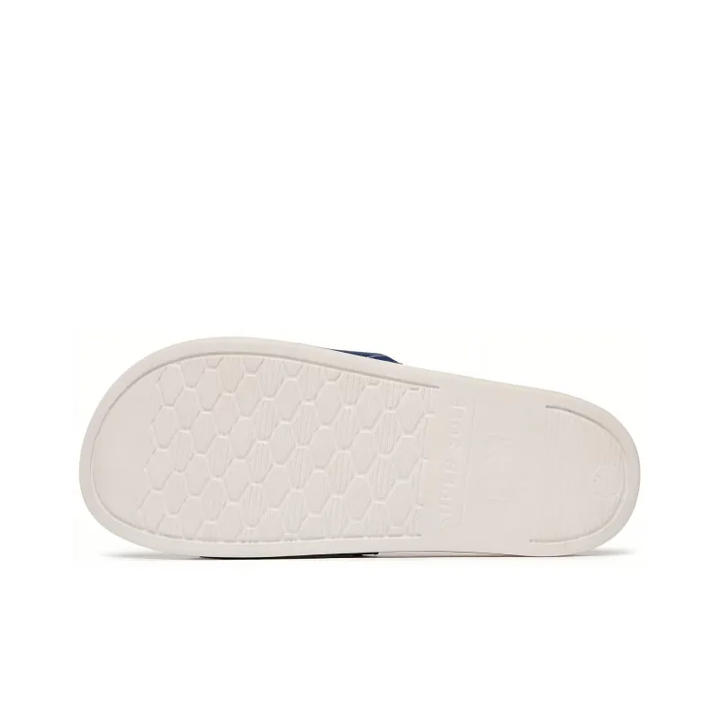 MLB Slipper Rubber Sole Slide Slippers Unisex White Blue-5