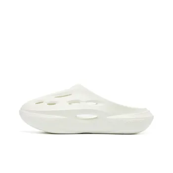 QIAODAN Poison Tooth Slippers Quick Dry Slip Resistant Abrasion Resistant Quiet Slide Slippers Women's Ivory