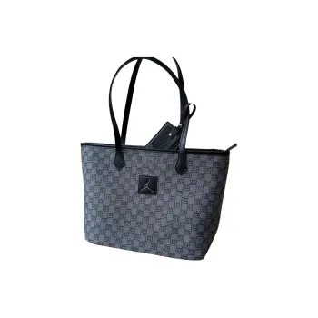 Jordan Polyester Tote Bag Shopping Bag Shoulder Bag Handbag Regular Unisex Black & Gray