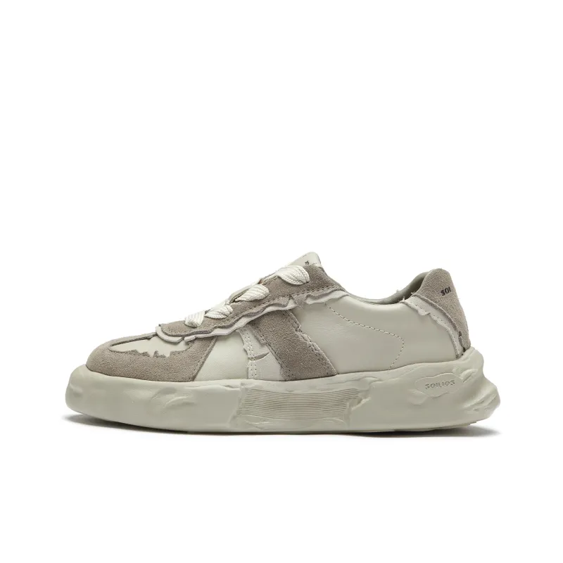 Soilios Anti Slip Wear Resistant Low Top Skateboard Shoes Unisex Light Stone Gray-0