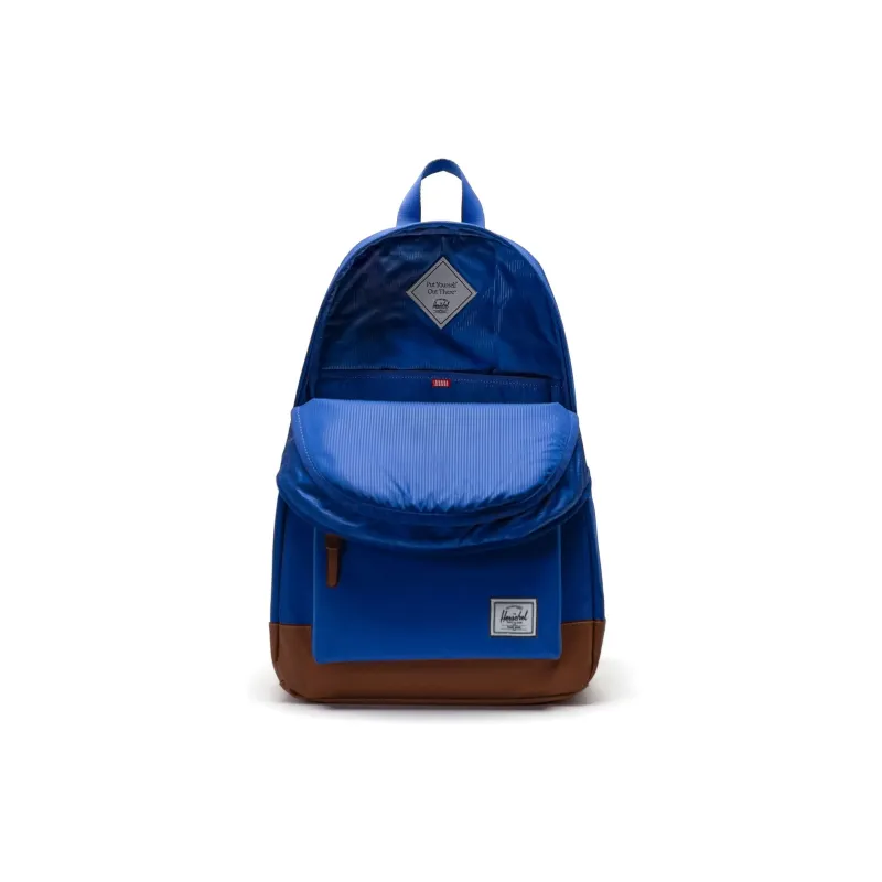 Herschel Recycled Fabric Backpack Unisex Royal Blue & Brown Umber-3