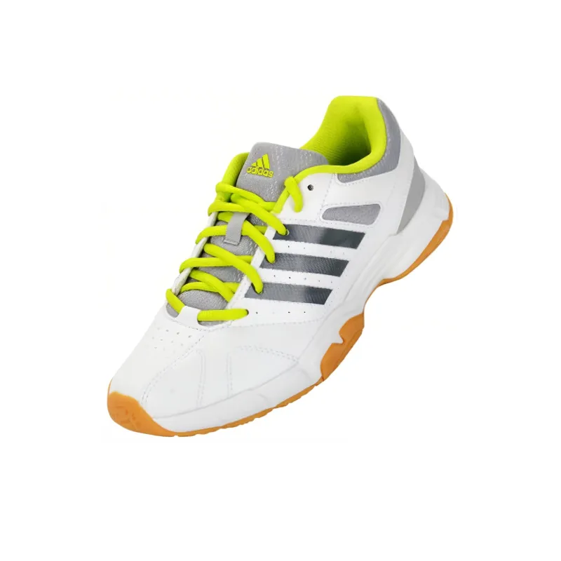 Adidas Quickforce 3 Cushioning Wear Resistant Low Top Badminton Shoes Unisex White Green-2