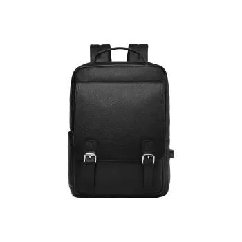 CMLZIUA Top Grain Cow Leather Backpack Large Size Unisex Black