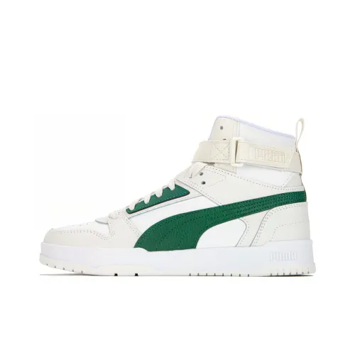 PUMA RBD Game Skateboard Shoes Unisex High-Top White/Green