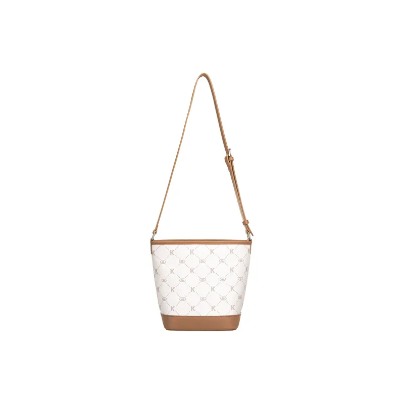 Kappa Matte Leather One Shoulder Bag, Tote, Commute Bag, Crossbody Bag, Bucket Bag Regular Women's Coconut Latte Brown-2