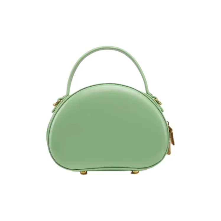 DEERE JACK Cow Split Leather Shoulder Bag, Crossbody Bag, Handbag Trumpets Women's Green Jujube Green-4