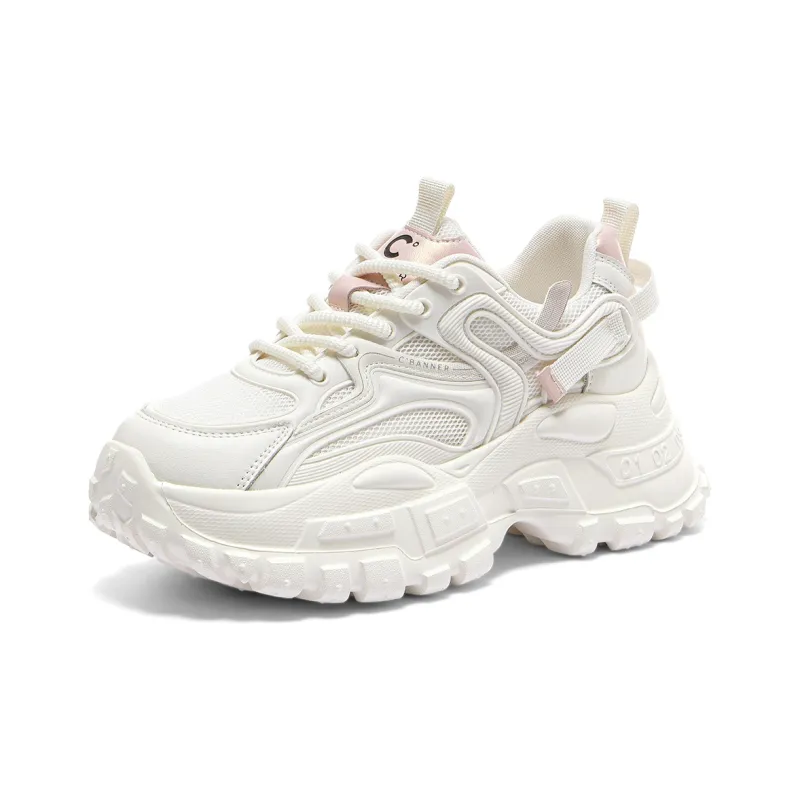 C°BANNER Chunky Sneakers Women's Low Top Beige Pink-1