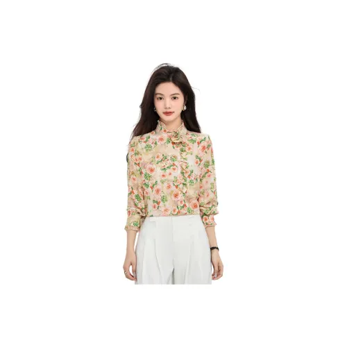 CARBAMMI Chiffon Shirts Women's Apricot