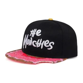AAJF Cotton Slit Donut Flat Top Baseball Cap For Students Hip-Hop Embroidered Flat Top Hat Unisex