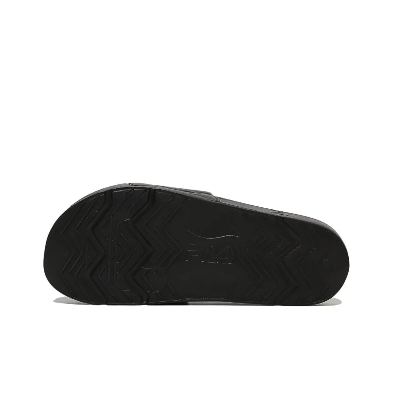 FILA Rubber Sole Slip Resistant Abrasion Resistant Slide Slippers Unisex Black Korean Style-5