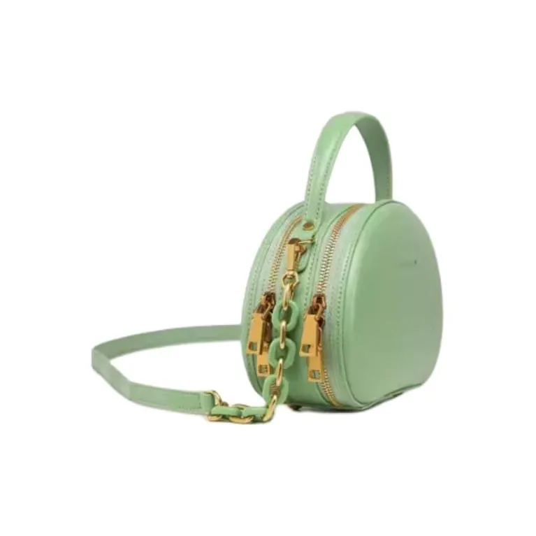 DEERE JACK Cow Split Leather Shoulder Bag, Crossbody Bag, Handbag Trumpets Women's Green Jujube Green-3