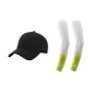 Black Hats & Caps+White Green Cooling Arm Sleeves
