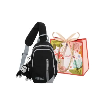 Cwatcun Nylon Shoulder Bag Unisex Black/Green/White Red/White Green
