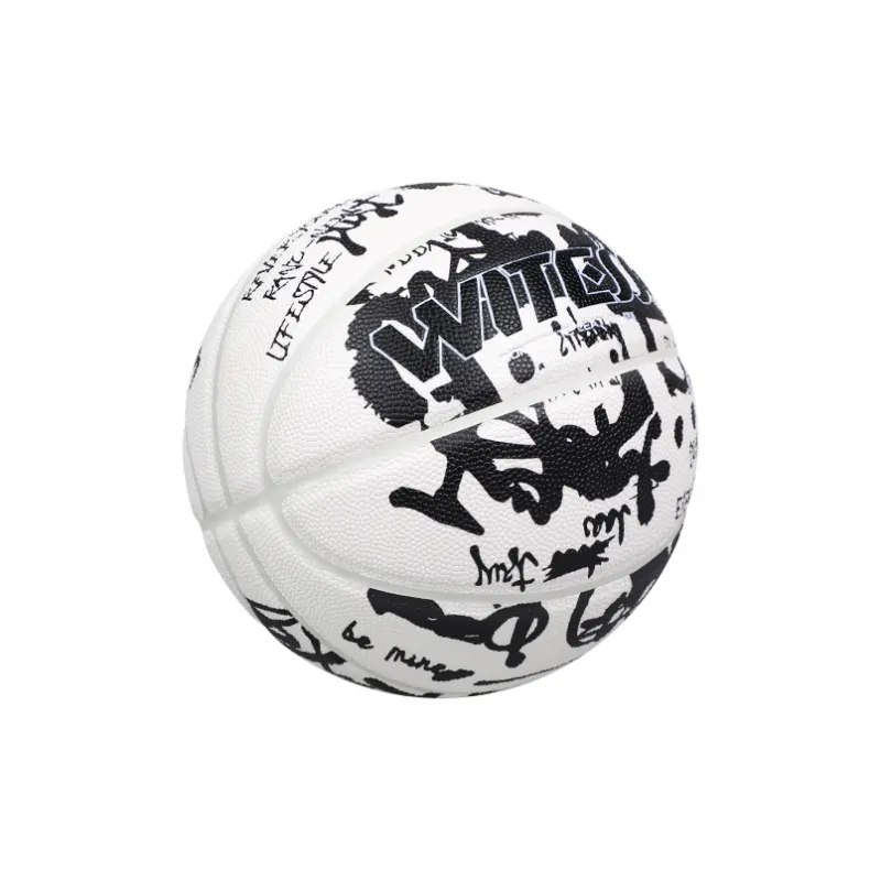 WITESS PU Basketball Black Or White Size 7 Training Unisex-5