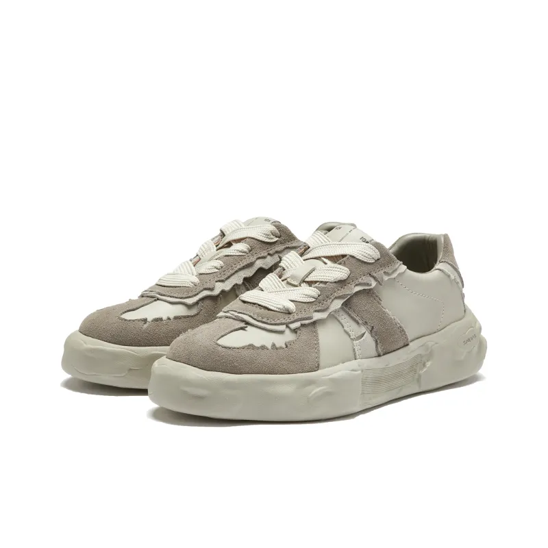 Soilios Anti Slip Wear Resistant Low Top Skateboard Shoes Unisex Light Stone Gray-2