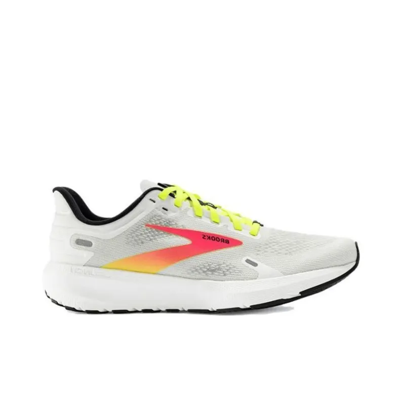 Brooks Launch 9 Anti-Slip Wear-Resistant Low-Top Sprint Running Shoes Men's Gray Pink Green-1
