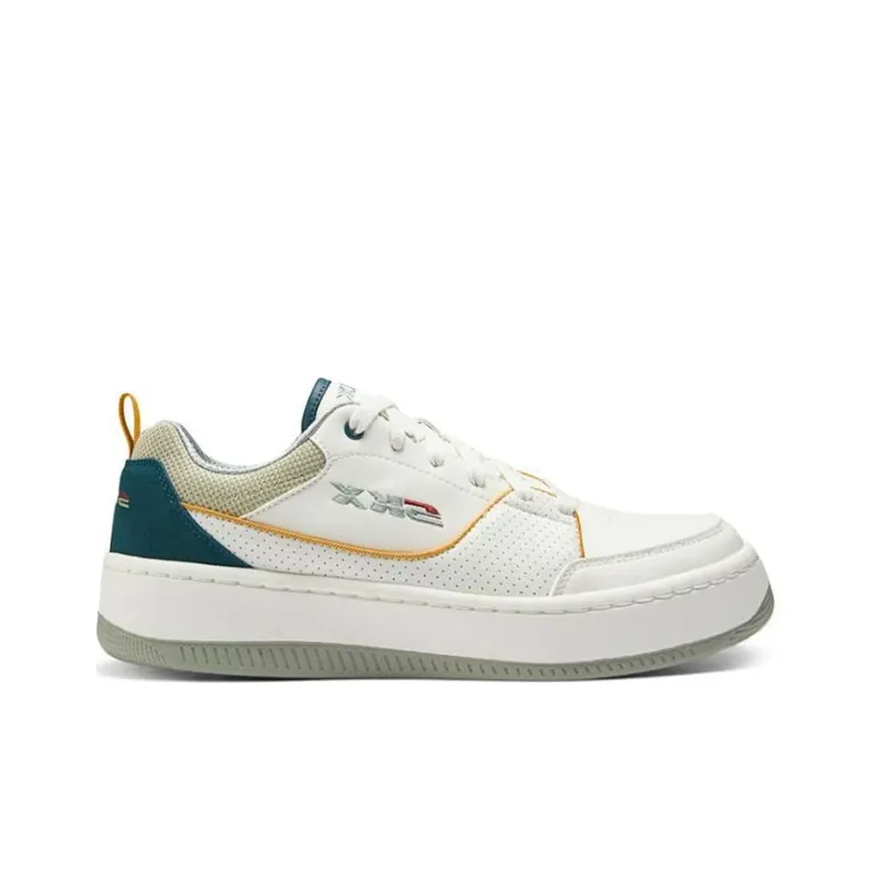 Skechers Slip Resistant Breathable Low Top Skateboard Shoes Men's White Green Cyan-1