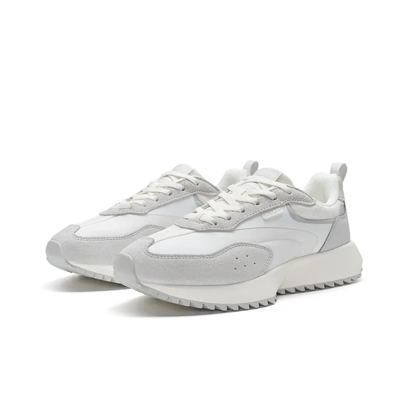 XTEP Casual Shoes Women's Low Top Sail White/Lunar Stone Gray/Pure Pink-4