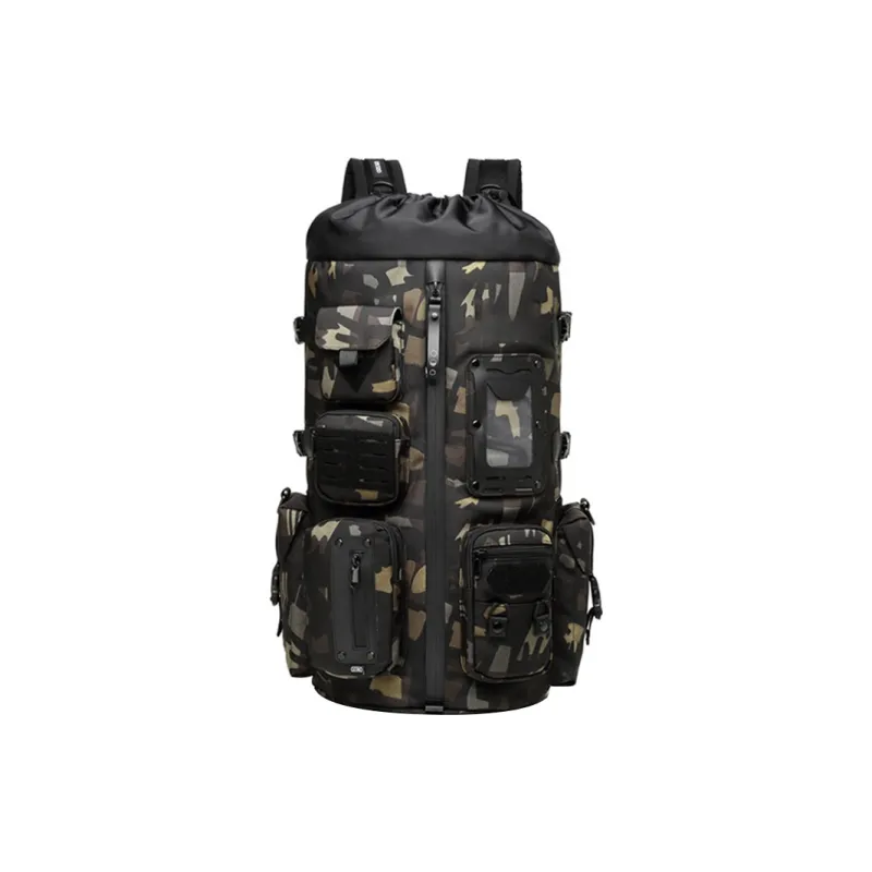 CMLZIUA High quality Fabric Backpack Regular Men's Black \ Camouflage \ Deep Red-5