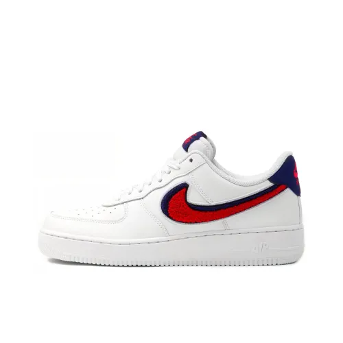 Nike Air Force 1 Low 3D Chenille Swoosh White Red Blue