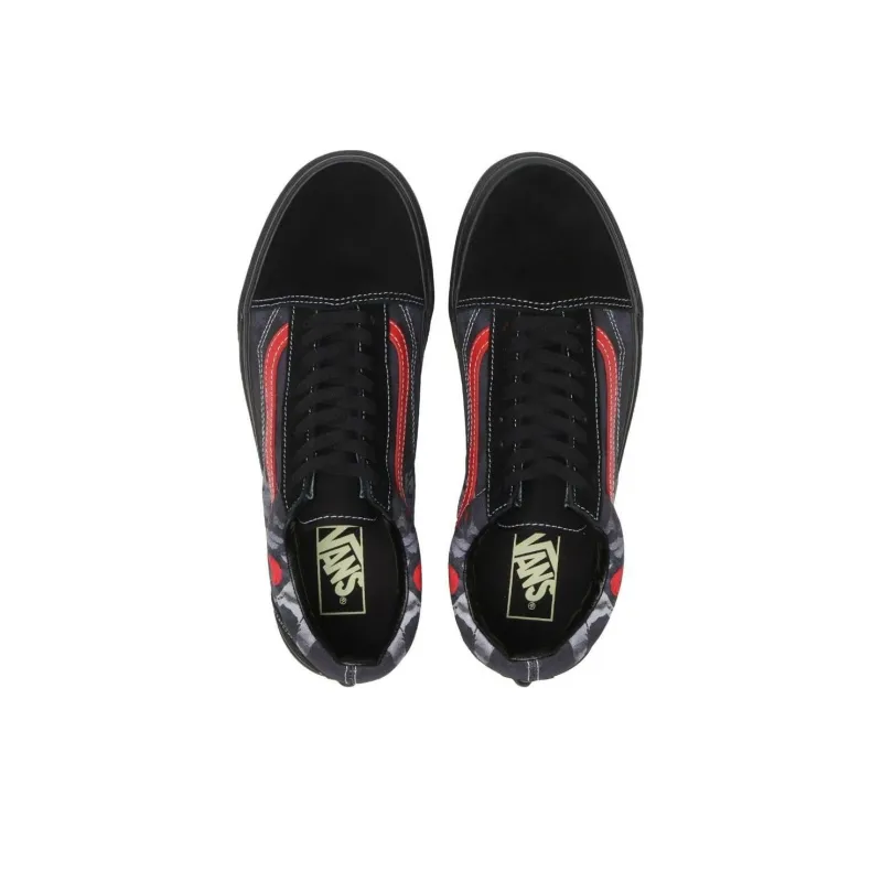Old Skool Vans 'Midnight Shift Black Skull'-3