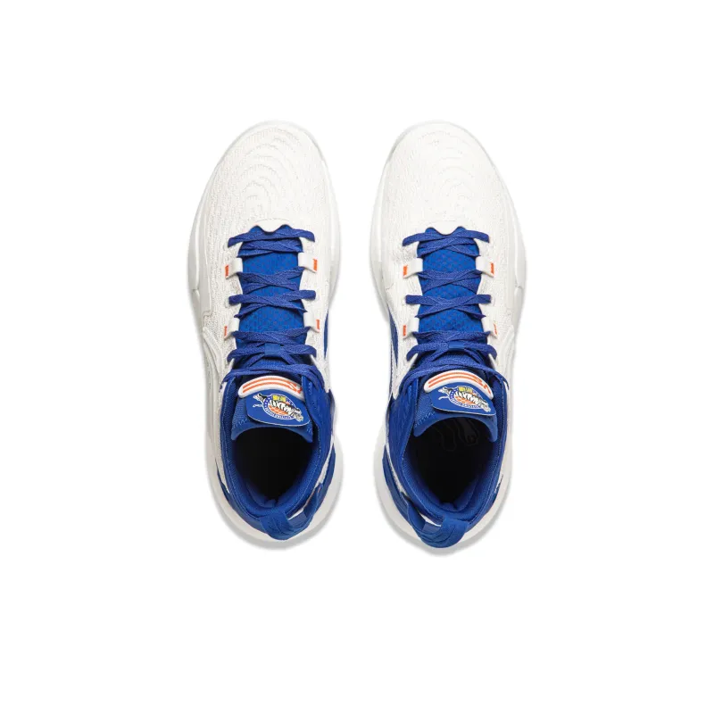 LINING YuShuai 18 Basketball Shoes Men Mid Top White/Blue-4