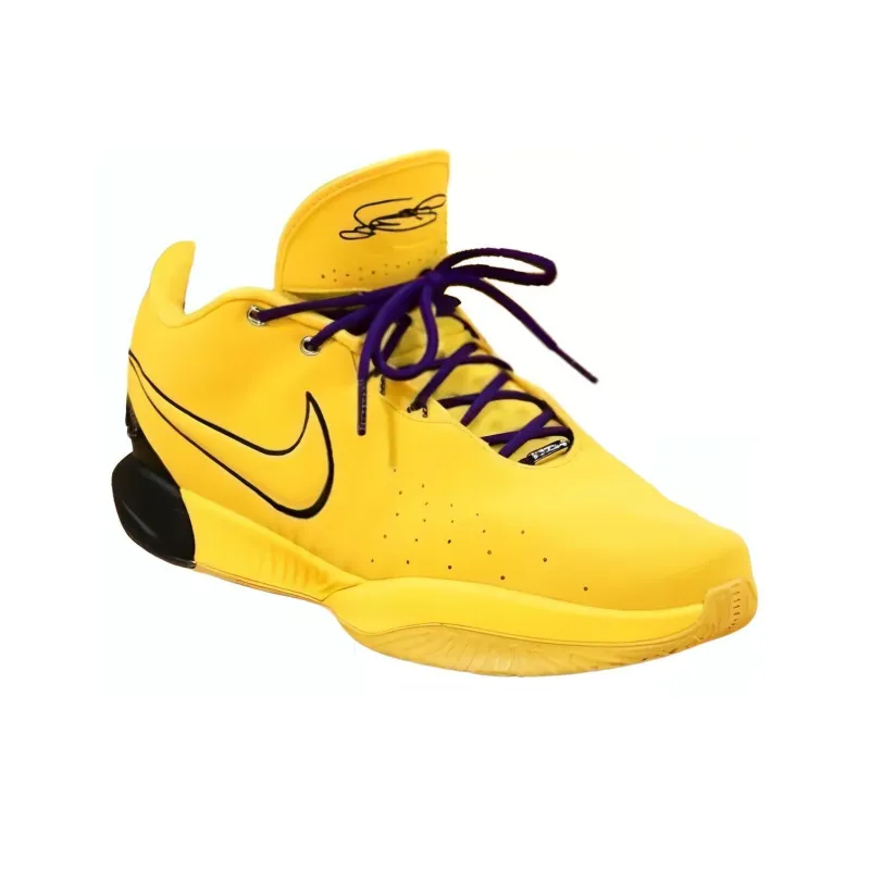 Nike Lebron 21 PE Cushioning Anti Slip And Wear Resistant Low Top Basketball Shoes Men's Yellow Blue Black-1