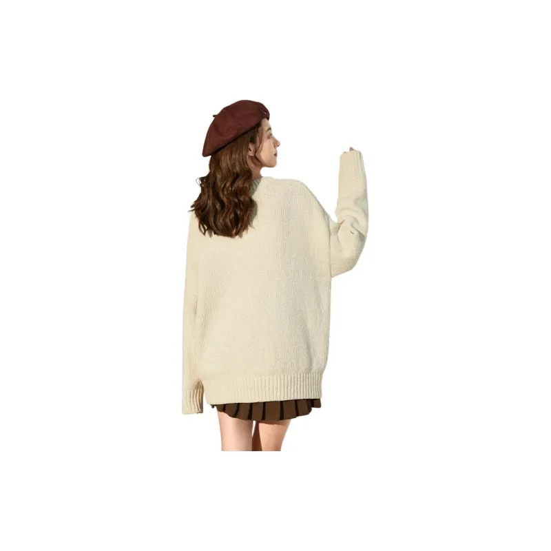 Tonlion Knitwear Women's Crescent White-2