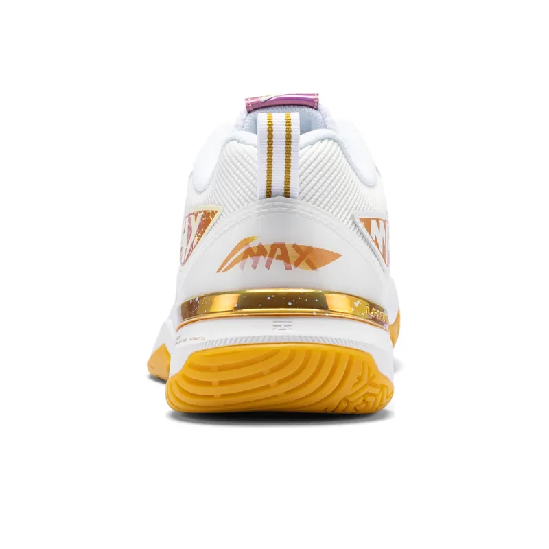 LiNing Blade Ma Cushioning Wear Resistant Low Top Badminton Shoes Unisex White Orange-4
