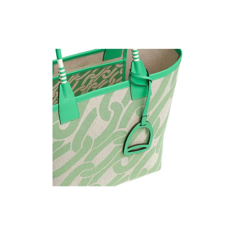 HERMES Steeple H Plume Canvas With Swift Calfskin Tote Bag Shopping Bag Canvas Bag Handbags Women's Multicolor-3