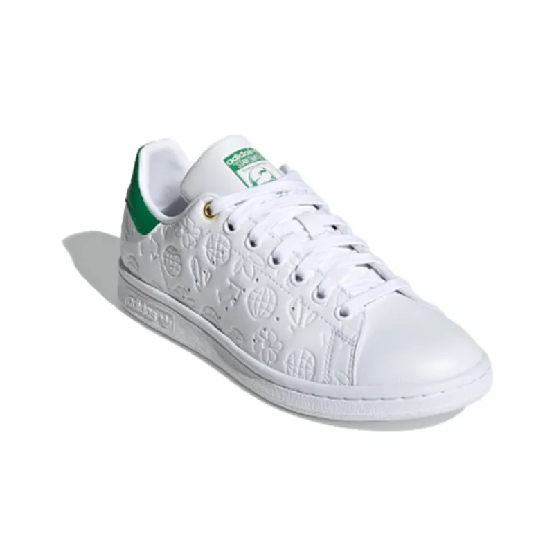 Adidas Stan Smith Embossed Graphics White Green Women's-2