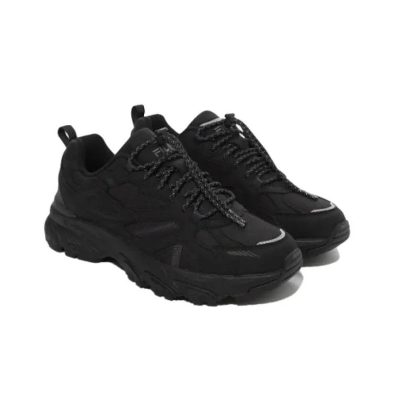 FILA Cushioning Breathable Low Top Running Shoes Unisex Black-2