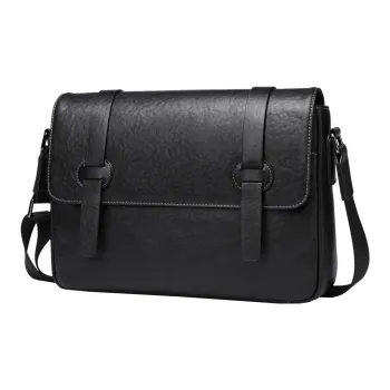 ROSEROOEN Top Grain Cow Leather Shoulder Bag Regular Unisex Black