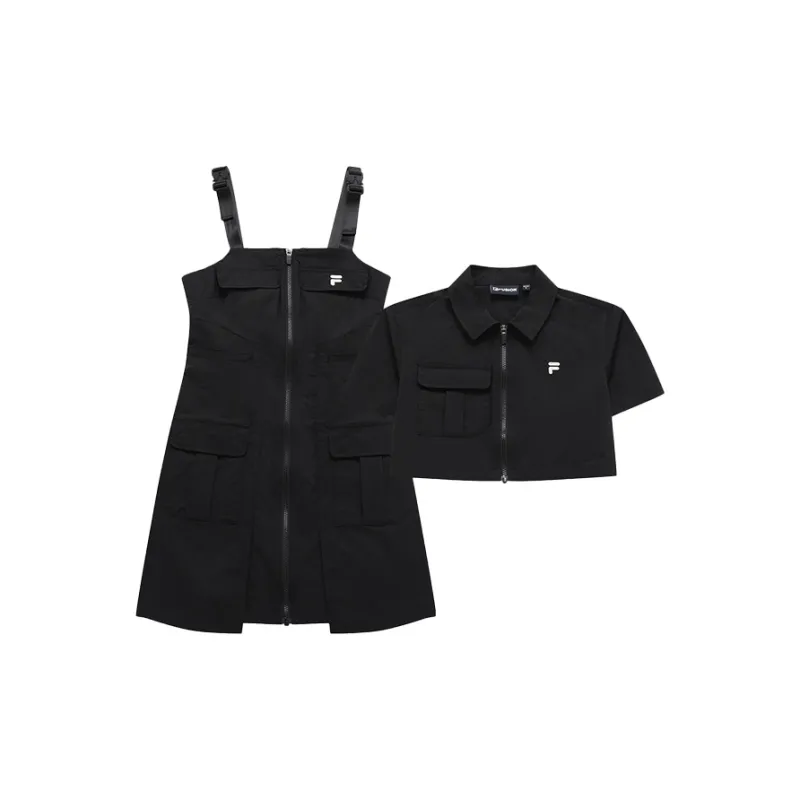 FILA FUSION Short Sleeved Dress Women's Two Piece Set-2