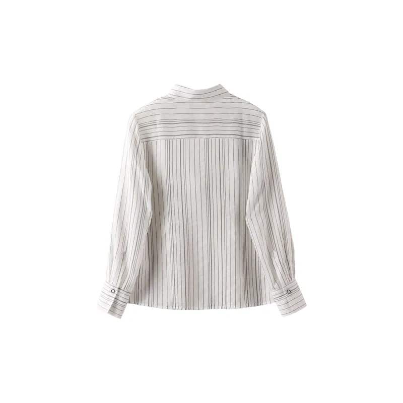 MAIGRE SIMHAT Shirt Women's Black White Stripes-1