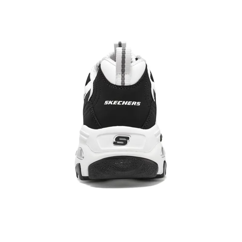 Skechers D'LITES 1.0 Cushioning Anti Slip And Wear Resistant Low Top Chunky Sneakers Women's Black White-2