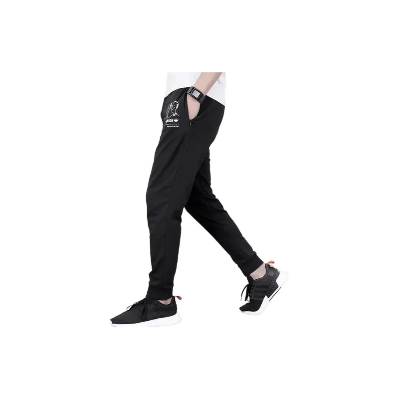 Adidas Originals TRACKPANTS Knitted Sports Pants Men's Black-5