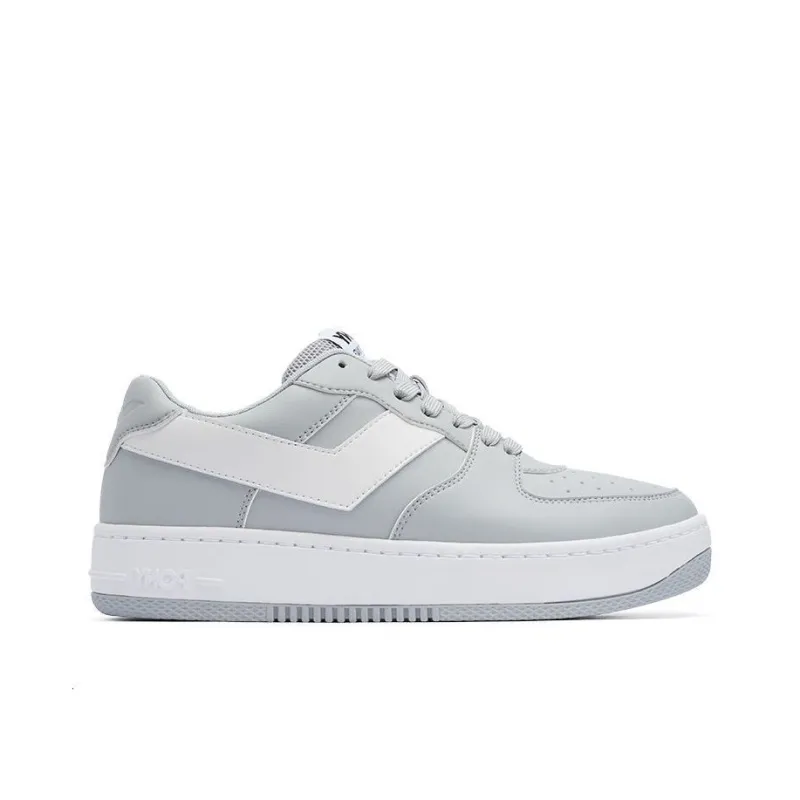 PONY LIGHTING Low Top Skateboard Shoes Unisex Gray White-1